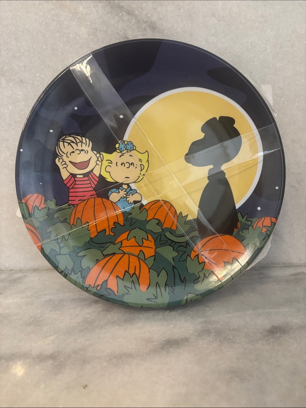 Zrike Peanuts Great Pumpkin Charlie Brown 8in Melamine Dessert Plates Set 4